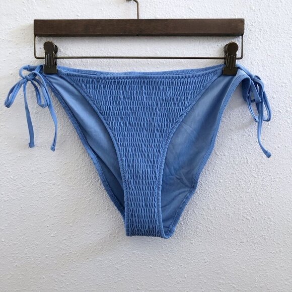 NWT AERIE Cheeky Side Tie Crinkle Bikini Bottoms Large Size - Picture 1 of 7